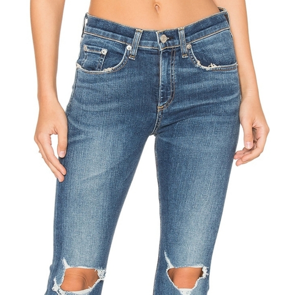 Rag&Bone 10" High Rise Crop Flare Jeans Sz 24 - Picture 8 of 10